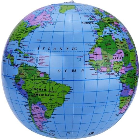 2 Pack 16 Inches Inflatable Globe Blow up World Globe Beach Ball Globe for Party - Picture 4 of 6
